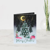 Weihnachtsbaum und Geschenke Feiertagskarte (Vorderseite)