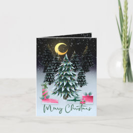 Weihnachtsbaum und Geschenke Feiertagskarte