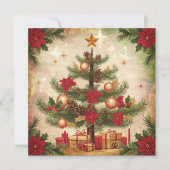 Weihnachtsbaum und Geschenke Feiertagskarte (Vorderseite)