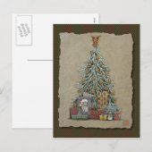 Weihnachtsbaum und Geschenke Feiertagspostkarte (Vorne/Hinten)