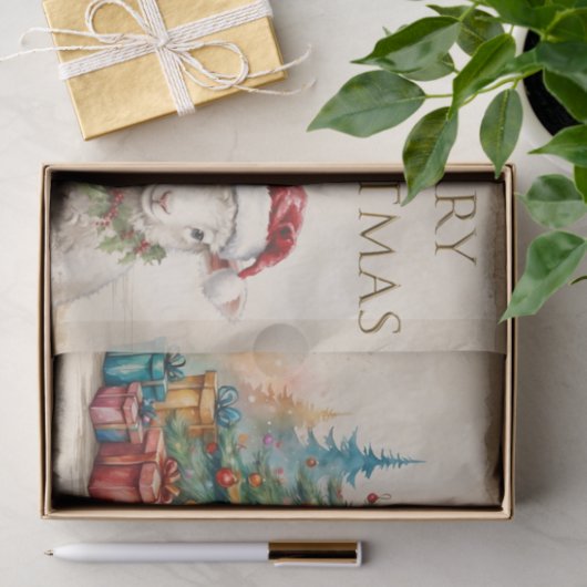 Weihnachtsbaum und Geschenke Frohe Weihnachten Seidenpapier (Geschenk)