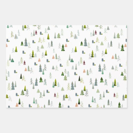 Weihnachtsbaum und Geschenke Geschenkpapier Set (Vorderseite 3)