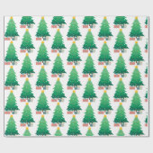 Weihnachtsbaum und Geschenke Grafik Geschenkpapier (Flach)