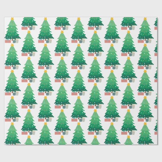 Weihnachtsbaum und Geschenke Grafik Geschenkpapier (Flach)