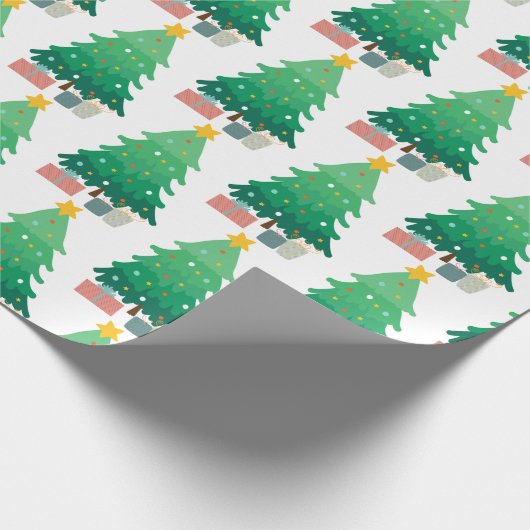 Weihnachtsbaum und Geschenke Grafik Geschenkpapier (Ecke)
