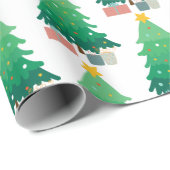 Weihnachtsbaum und Geschenke Grafik Geschenkpapier (Rolleneckpunkt)