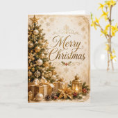 Weihnachtsbaum und Geschenke Karte (Gelbe Blume)