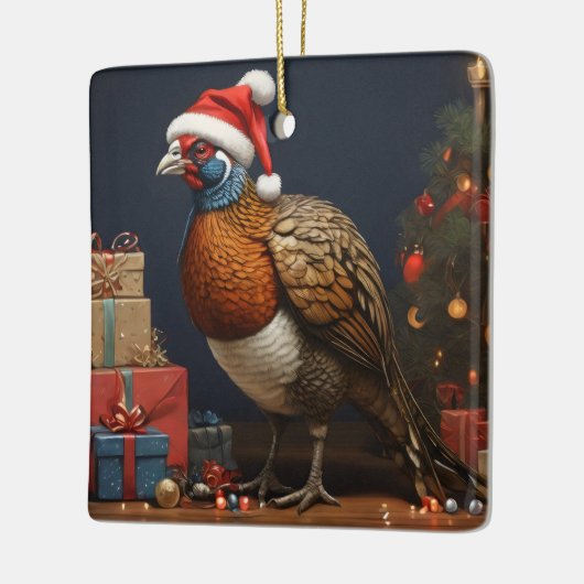 Weihnachtsbaum und Geschenke Keramikornament (Links)