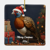 Weihnachtsbaum und Geschenke Keramikornament (Rückseite)