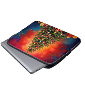 Weihnachtsbaum und Geschenke Kunst Laptopschutzhülle (Vorne Knopf)