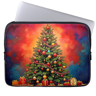 Weihnachtsbaum und Geschenke Kunst Laptopschutzhülle