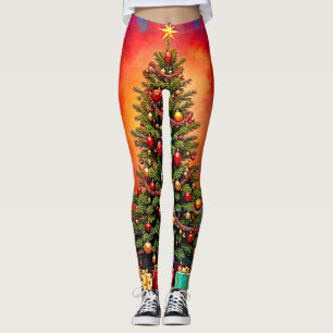 Weihnachtsbaum und Geschenke Kunst Leggings