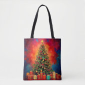 Weihnachtsbaum und Geschenke Kunst Tasche (Vorderseite)