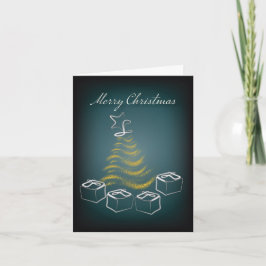 Weihnachtsbaum und Geschenke, modern, traditionell Dankeskarte
