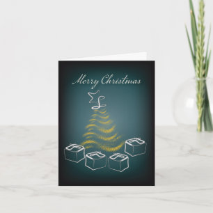 Weihnachtsbaum und Geschenke, modern, traditionell Dankeskarte
