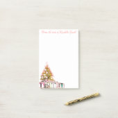 Weihnachtsbaum und Geschenke Post-it Klebezettel (Auf Schreibtisch)