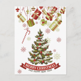 Weihnachtsbaum und Geschenke Postkarte