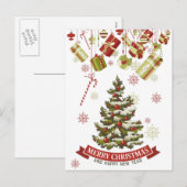 Weihnachtsbaum und Geschenke Postkarte (Vorne/Hinten)