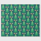 Weihnachtsbaum und Geschenke Whimsical Graphic Geschenkpapier (Flach)