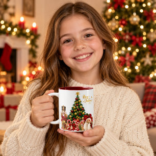 Weihnachtsbaum und Geschenke Zweifarbige Tasse