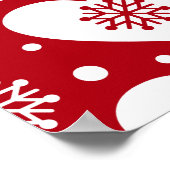 Weihnachtsbaum und Gingerbread Man Pattern auf Rot Poster (Ecke)