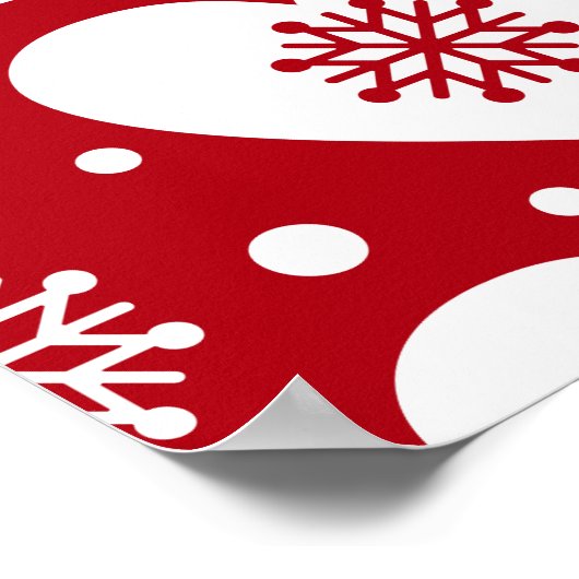 Weihnachtsbaum und Gingerbread Man Pattern auf Rot Poster (Ecke)