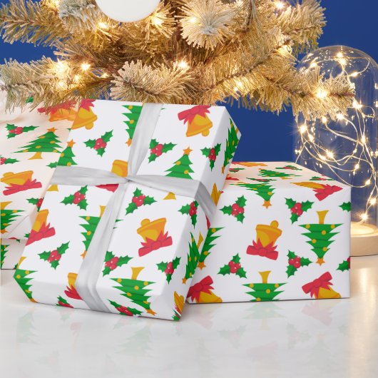 Weihnachtsbaum und Glockenmuster Geschenkpapier (Feiertage)