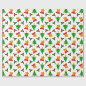 Weihnachtsbaum und Glockenmuster Geschenkpapier (Flach)