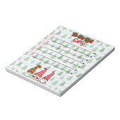 Weihnachtsbaum und Gnome nach Maß Notizblock (Rotiert)