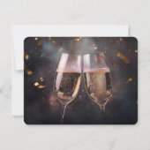 Weihnachtsbaum und Goldene Ornamente Modernes Neue Einladung (Rückseite)