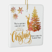 Weihnachtsbaum und Hirsch bald Familie von drei Keramikornament (Rechts)