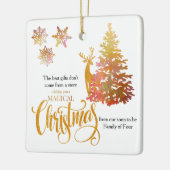 Weihnachtsbaum und Hirsch bald Familie von Vier Keramikornament (Links)