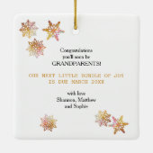 Weihnachtsbaum und Hirsch bald Familie von Vier Keramikornament (Rückseite)