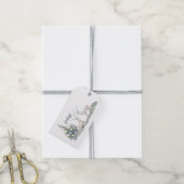 Weihnachtsbaum und Hirsch im Schnee Geschenkanhänger (Mit Garn)