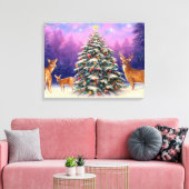Weihnachtsbaum und Hirsch Leinwanddruck (Insitu (Wohnzimmer))