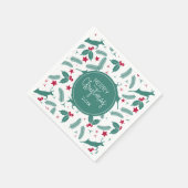 Weihnachtsbaum und Hirschmuster Serviette (Ecke)