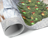 Weihnachtsbaum- und Hirschwrapppapier Geschenkpapier (Rolleneckpunkt)