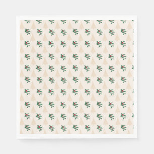 Weihnachtsbaum und Holly in Cream Paper Napkins Serviette
