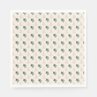 Weihnachtsbaum und Holly in Cream Paper Napkins Serviette