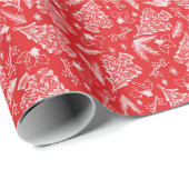 Weihnachtsbaum und Holly in Rot und Weiß Geschenkpapier (Rolleneckpunkt)