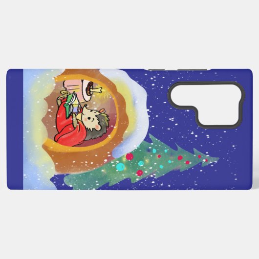 Weihnachtsbaum und Igel Samsung Galaxy Hülle (Rückseite (Horizontal))