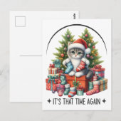 Weihnachtsbaum und Katze 2025 Postkarte (Vorne/Hinten)