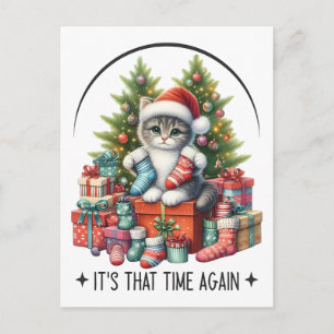 Weihnachtsbaum und Katze 2025 Postkarte