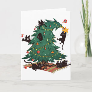 Weihnachtsbaum und Katze Süße Weihnachten Katzenli Karte