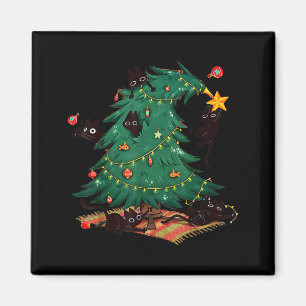 Weihnachtsbaum und Katze Süße Weihnachten Katzenli Magnet