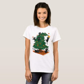 Weihnachtsbaum und Katze T-Shirt (Vorne ganz)