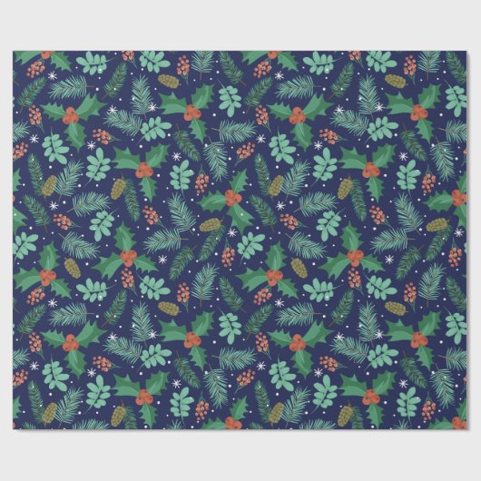 Weihnachtsbaum und Kiefernzapfen Muster Umhüllung Geschenkpapier (Flach)