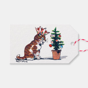 Weihnachtsbaum und Kitten, Louis Wain Geschenkanhänger