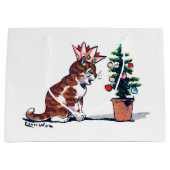 Weihnachtsbaum und Kitten, Louis Wain Große Geschenktüte (Vorderseite)