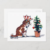 Weihnachtsbaum und Kitten, Louis Wain Postkarte (Vorne/Hinten)